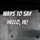 ways to say hello