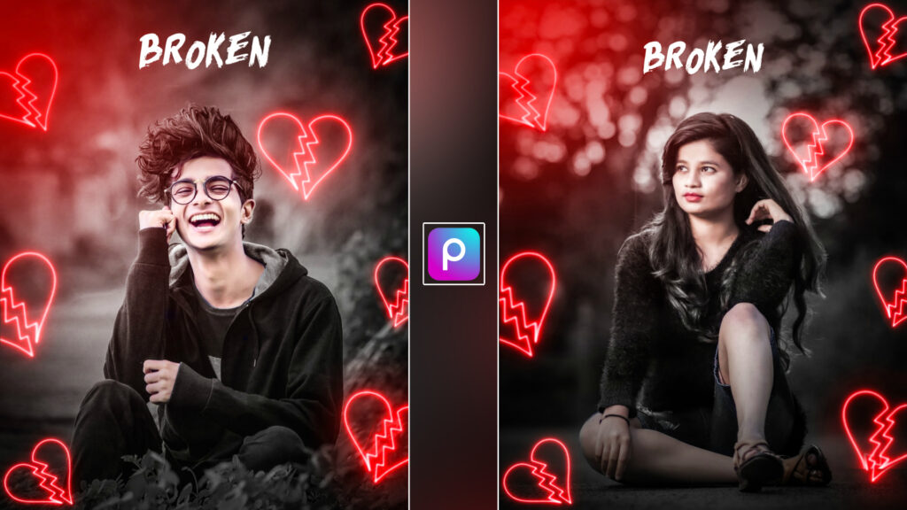 broken heart photo editing background
